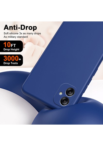 Samsung Galaxy A04E Için Ince Likit Silikon Yumuşak Telefon Kılıfı - Siyah (Yurt Dışından)
