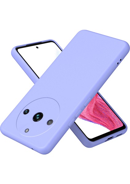 Realme 11 Pro / Realme 11 Pro+ Için Ince Likit Silikon Yumuşak Telefon Kılıfı - Mor (Yurt Dışından)