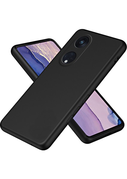 Oppo Reno8 T 5g Için Ince Likit Silikon Yumuşak Telefon Kılıfı - Siyah (Yurt Dışından)