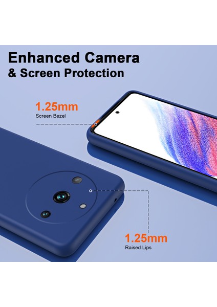 Realme 11 Pro / Realme 11 Pro+ Için Ince Likit Silikon Yumuşak Telefon Kılıfı - Mavi (Yurt Dışından)