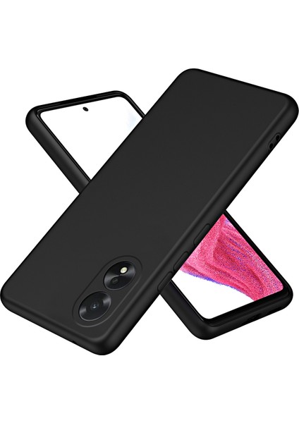 Oppo A38 4g Için Ince Likit Silikon Yumuşak Telefon Kılıfı - Siyah (Yurt Dışından)