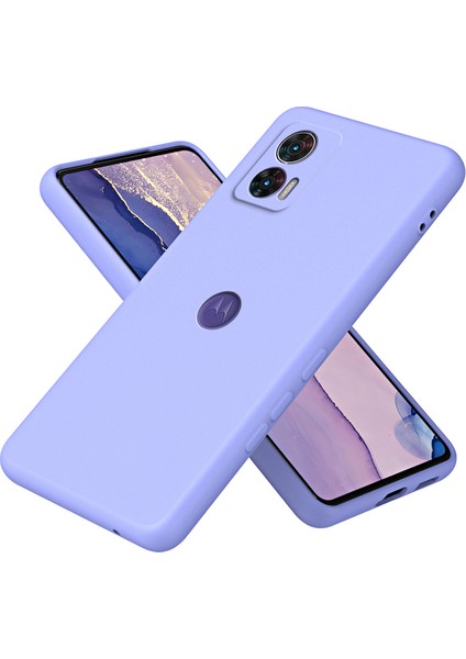 Motorola Edge 30 Neo Için Ince Likit Silikon Yumuşak Telefon Kılıfı - Mor (Yurt Dışından)