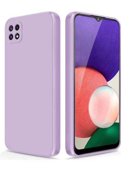 Samsung Galaxy A22 5g Için Ince Yumuşak Likit Silikon Tampon Telefon Kılıfı - Mor (Yurt Dışından)