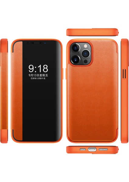 iPhone 13 Pro Max Için Klasik Business Görünüm Penceresi Flip Deri Telefon Kılıfı - Mor (Yurt Dışından) fiyatları
