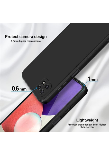 Samsung Galaxy A22 5g Için Ince Yumuşak Likit Silikon Tampon Telefon Kılıfı - Siyah (Yurt Dışından) modelleri