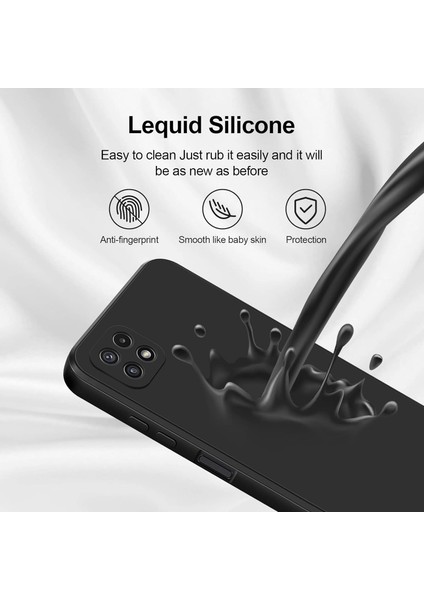 Samsung Galaxy A22 5g Için Ince Yumuşak Likit Silikon Tampon Telefon Kılıfı - Siyah (Yurt Dışından) fırsatları