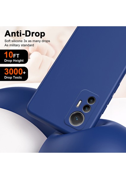Xiaomi 12 Lite Için Ince Likit Silikon Yumuşak Telefon Kılıfı - Mavi (Yurt Dışından)