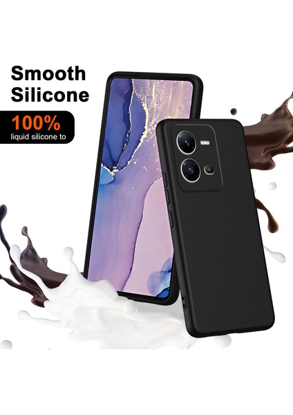 Vivo V25 / V25E Için Ince Likit Silikon Yumuşak Telefon Kılıfı - Siyah (Yurt Dışından) fiyatları