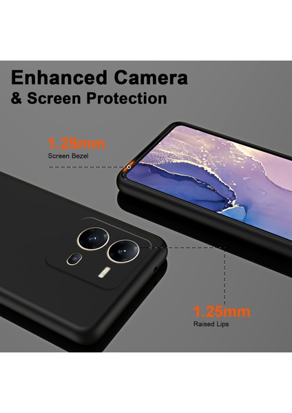 Vivo V25 / V25E Için Ince Likit Silikon Yumuşak Telefon Kılıfı - Siyah (Yurt Dışından) modelleri