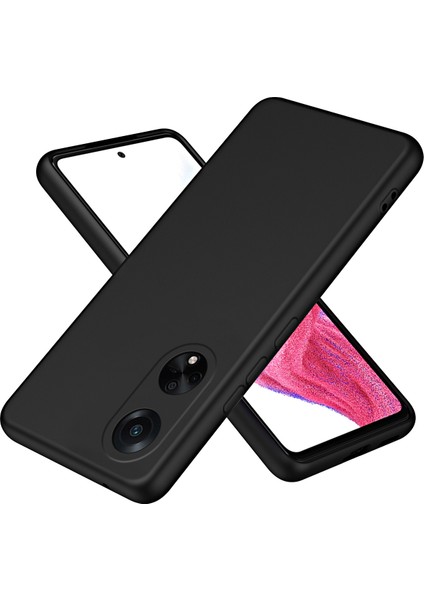 Oppo A98 5g Için Ince Likit Silikon Yumuşak Telefon Kılıfı - Siyah (Yurt Dışından)