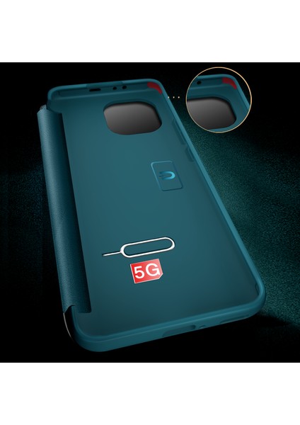 Xiaomi Mi 11 Için Klasik Business Görünüm Penceresi Flip Deri Telefon Kılıfı - Siyah (Yurt Dışından)