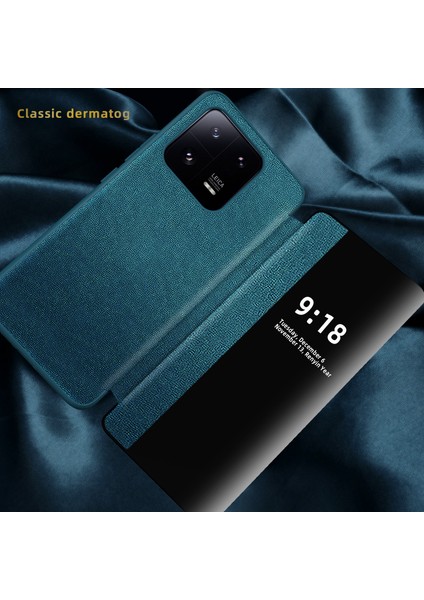 Xiaomi 13 Pro Için Klasik Business Görünüm Penceresi Flip Deri Telefon Kılıfı - Mor (Yurt Dışından)