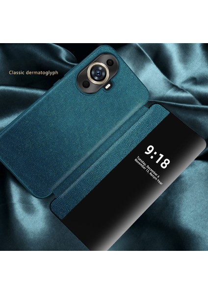Huawei Nova 11 Pro Için Klasik Business Görünüm Penceresi Flip Deri Telefon Kılıfı - Mor (Yurt Dışından)