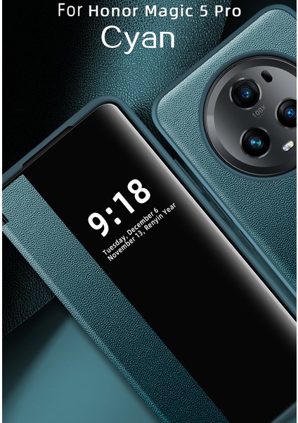 Honor Magic 5 Pro Için Klasik Business Görünüm Penceresi Flip Deri Telefon Kılıfı - Yeşil (Yurt Dışından) indirimleri