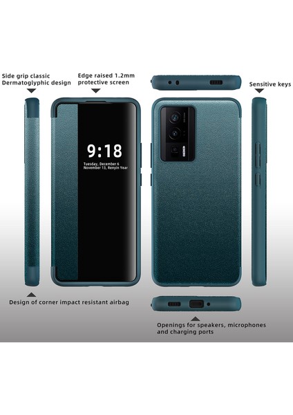 Xiaomi Redmi K60 Için Klasik Business Görünüm Penceresi Flip Deri Telefon Kılıfı - Turuncu (Yurt Dışından) fiyatları