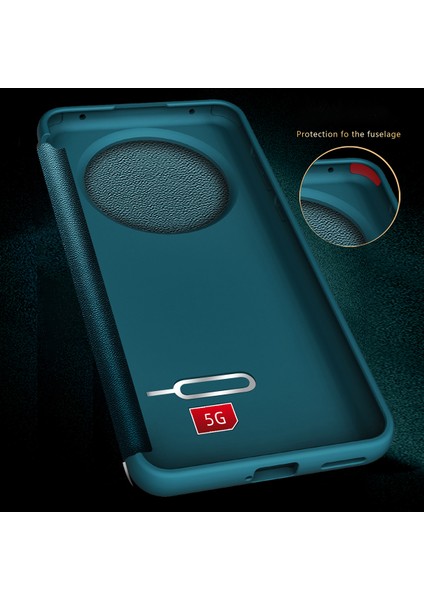 Huawei Mate 60 Için Ince Işletme Smart View Pu Deri Telefon Kılıfı - Mor (Yurt Dışından)