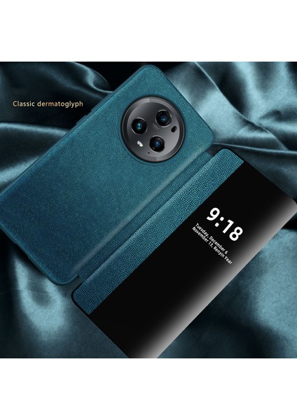 Honor Magic 5 Pro Için Klasik Business Görünüm Penceresi Flip Deri Telefon Kılıfı - Siyah (Yurt Dışından) fırsatları