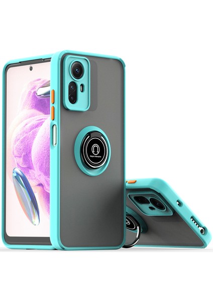 Xiaomi Redmi Note 12S Için Yüzük Stand Mat Sert Silikon Telefon Kılıfı - Gök Mavisi (Yurt Dışından)