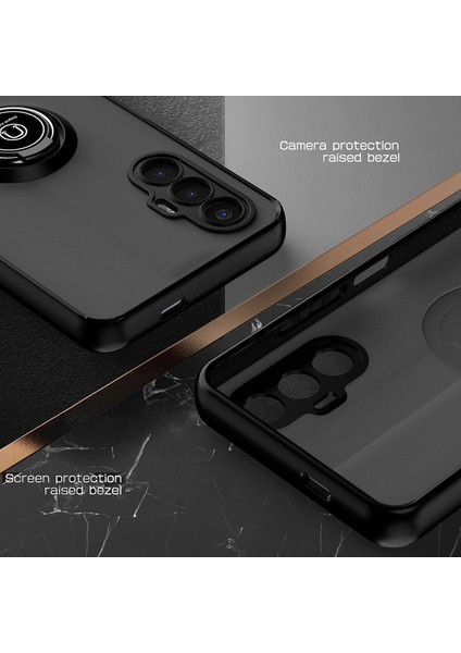Tecno Pova 3 Için Yüzük Stand Mat Sert Silikon Telefon Kılıfı - Kırmızı (Yurt Dışından) modelleri