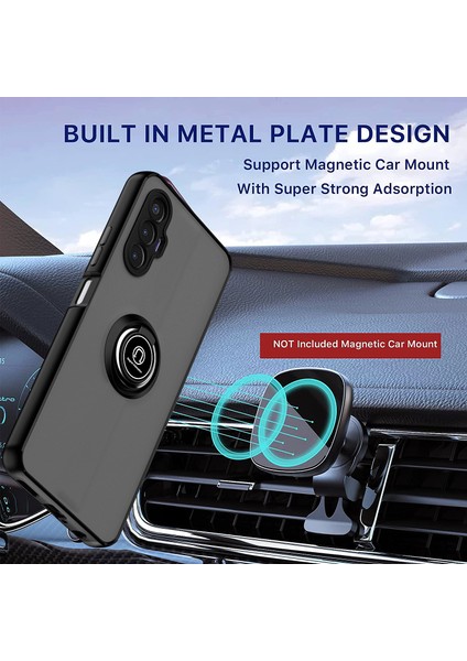 Tecno Pova 3 Için Yüzük Stand Mat Sert Silikon Telefon Kılıfı - Kırmızı (Yurt Dışından) fırsatları