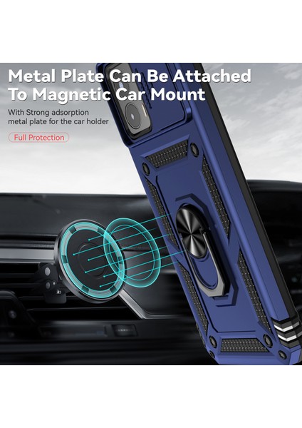 Motorola Moto G 5g 2023 Için Halka Ayaklı ve Kayar Kamera Kapaklı Telefon Kılıf - Mavi (Yurt Dışından) modelleri