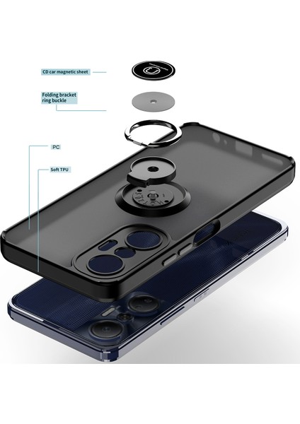 Infinix Hot 20S Için Yüzük Stand Mat Sert Silikon Telefon Kılıfı - Kırmızı (Yurt Dışından) fiyatları