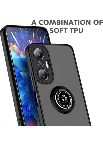 Infinix Hot 20S Için Yüzük Stand Mat Sert Silikon Telefon Kılıfı - Kırmızı (Yurt Dışından) indirimleri