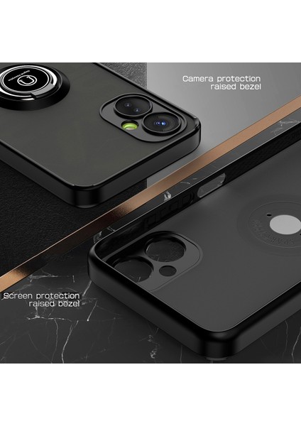 Tecno Spark 9 Pro Için Yüzük Stand Mat Sert Silikon Telefon Kılıfı - Mavi (Yurt Dışından) modelleri