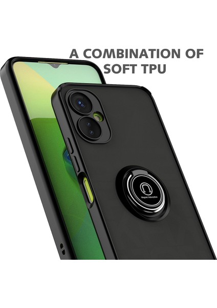 Tecno Spark 9 Pro Için Yüzük Stand Mat Sert Silikon Telefon Kılıfı - Mavi (Yurt Dışından) indirimleri