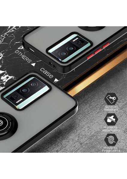 Xiaomi Poco F5 Pro /redmi K60/K60 Pro Için Yüzük Stand Mat Sert Silikon Telefon Kılıfı - Siyah - Kırmızı (Yurt Dışından) modelleri