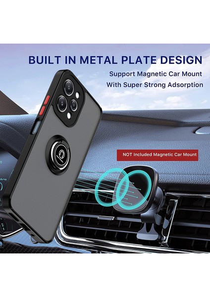 Xiaomi Redmi 12 Için Yüzük Stand Mat Sert Silikon Telefon Kılıfı - Gök Mavisi (Yurt Dışından) modelleri