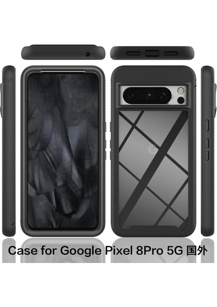 Google Pixel 8 Pro Için Hibrit Bumper Tam Koruma Telefon Kılıfı - Lacivert (Yurt Dışından)