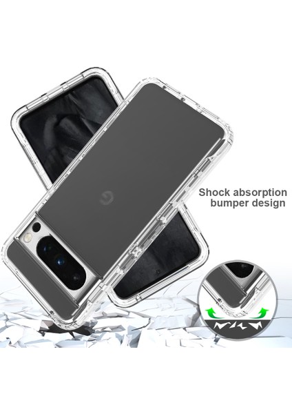 Google Pixel 8 Pro Için Yerleşik Ekran 360 Tam Koruma Telefon Kılıfı - Clear (Yurt Dışından)