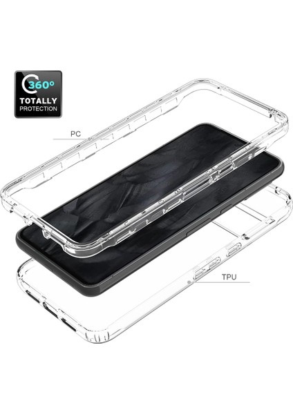 Google Pixel 8 Pro Için Yerleşik Ekran 360 Tam Koruma Telefon Kılıfı - Clear (Yurt Dışından)