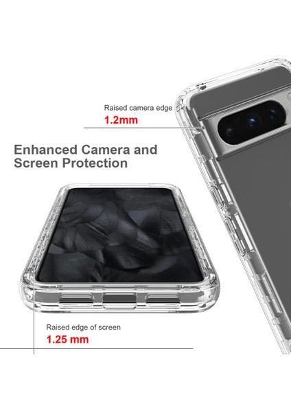 Google Pixel 8 Pro Için Yerleşik Ekran 360 Tam Koruma Telefon Kılıfı - Clear (Yurt Dışından)