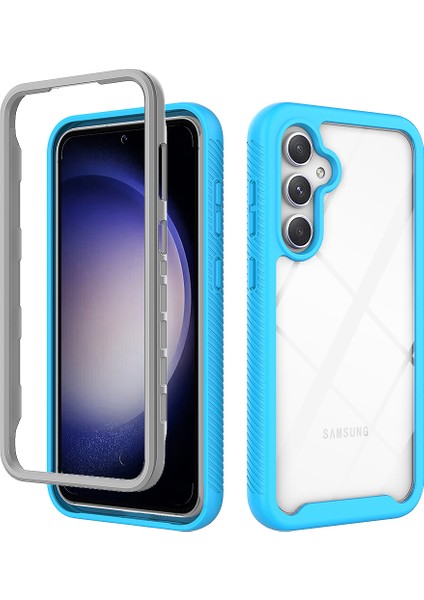 Samsung Galaxy S23 Fe Için Hibrit Bumper Tam Koruma Telefon Kılıfı - Mavi (Yurt Dışından)