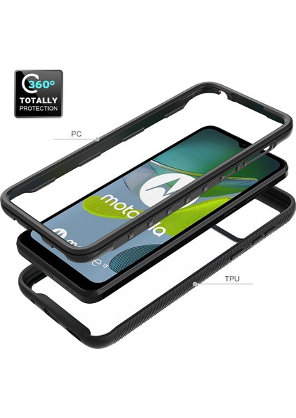 Motorola Moto E13 Için Yerleşik Ekran 360 Tam Koruma Telefon Kılıfı - Lacivert (Yurt Dışından) modelleri