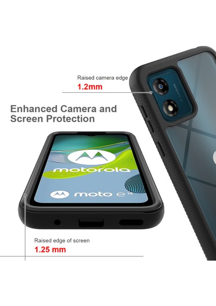 Motorola Moto E13 Için Yerleşik Ekran 360 Tam Koruma Telefon Kılıfı - Lacivert (Yurt Dışından) fırsatları