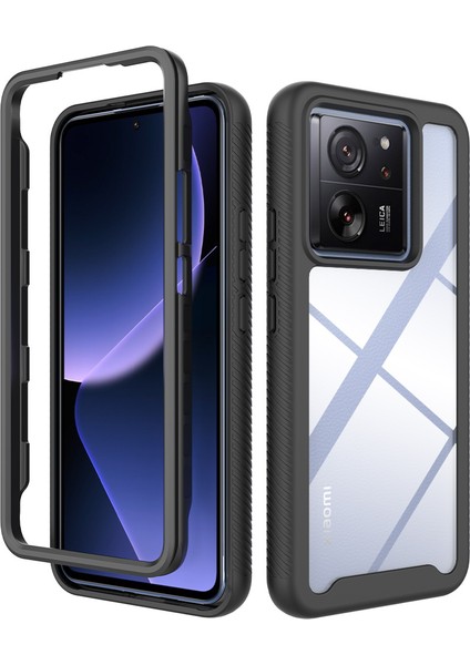 Xiaomi 13T /13T Pro / Redmi K60 Ultra Için Hibrit Bumper Tam Koruma Telefon Kılıfı - Siyah (Yurt Dışından)