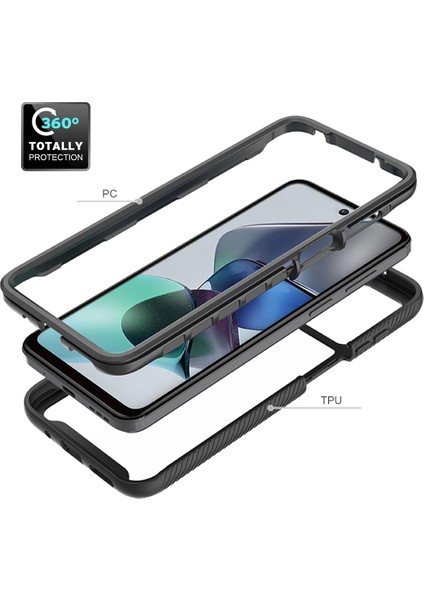 Motorola Moto G13 / G23 Için Yerleşik Ekran 360 Tam Koruma Telefon Kılıfı - Kırmızı (Yurt Dışından) modelleri