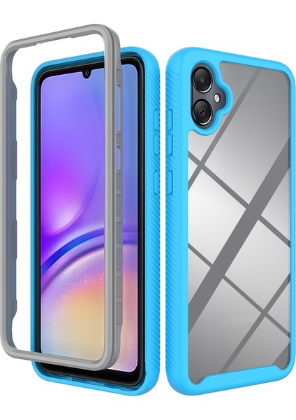 Samsung Galaxy A05 Için Hibrit Bumper Tam Koruma Telefon Kılıfı - Mavi (Yurt Dışından)