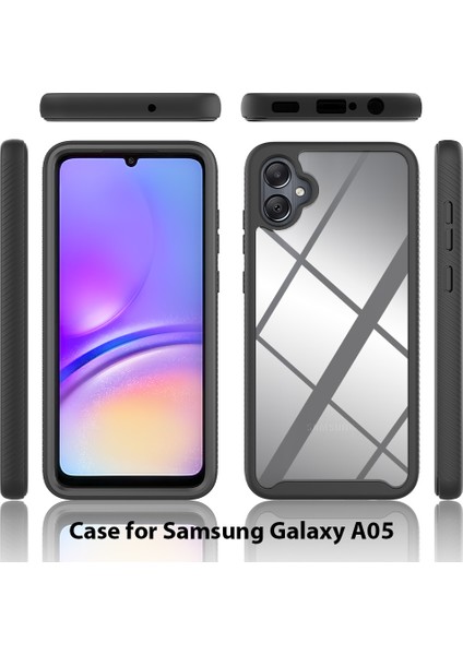 Samsung Galaxy A05 Için Hibrit Bumper Tam Koruma Telefon Kılıfı - Mavi (Yurt Dışından)