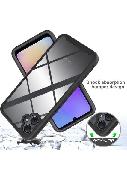 Samsung Galaxy A05 Için Hibrit Bumper Tam Koruma Telefon Kılıfı - Mavi (Yurt Dışından)
