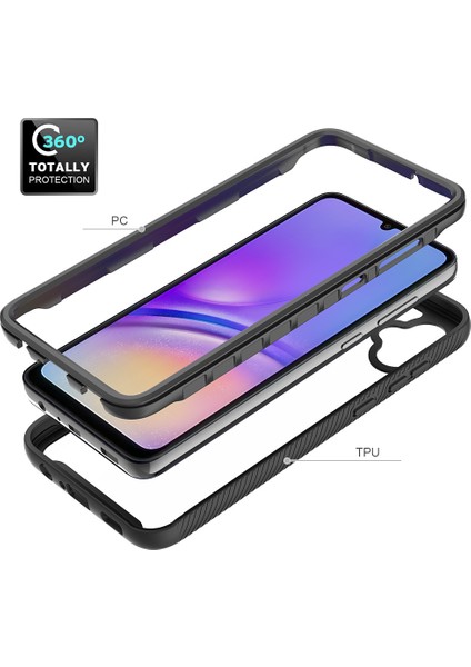 Samsung Galaxy A05 Için Hibrit Bumper Tam Koruma Telefon Kılıfı - Mavi (Yurt Dışından)