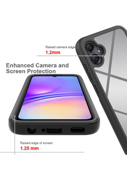 Samsung Galaxy A05 Için Hibrit Bumper Tam Koruma Telefon Kılıfı - Mavi (Yurt Dışından)