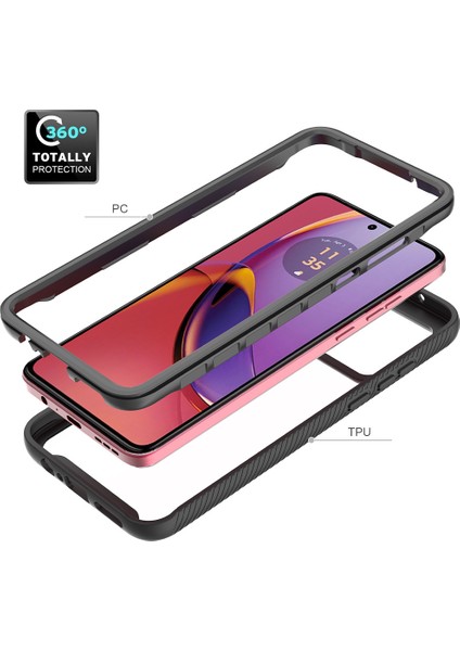 Motorola Moto G84 Için Hibrit Bumper Tam Koruma Telefon Kılıfı - Siyah (Yurt Dışından) modelleri