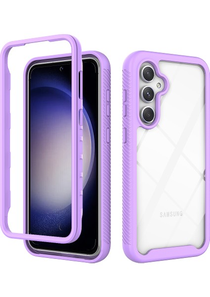 Samsung Galaxy S23 Fe Için Hibrit Bumper Tam Koruma Telefon Kılıfı - Mor (Yurt Dışından)