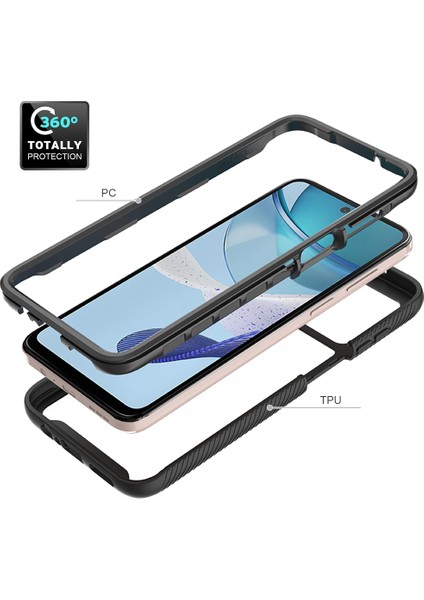 Motorola Moto G53 Için Yerleşik Ekran 360 Tam Koruma Telefon Kılıfı - Mor (Yurt Dışından) modelleri