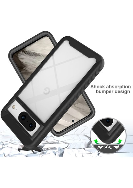 Google Pixel 8 Için Hibrit Bumper Tam Koruma Telefon Kılıfı - Mor (Yurt Dışından)