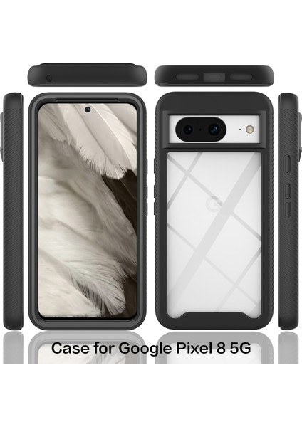 Google Pixel 8 Için Hibrit Bumper Tam Koruma Telefon Kılıfı - Mor (Yurt Dışından)